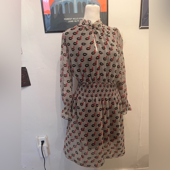 Pinko Polyester Mid Length Graphic Chiffon Dress US 6 - Picture 2 of 4